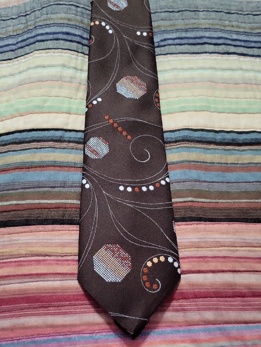 JOHNNY CARSON Brown Patterned  Tie